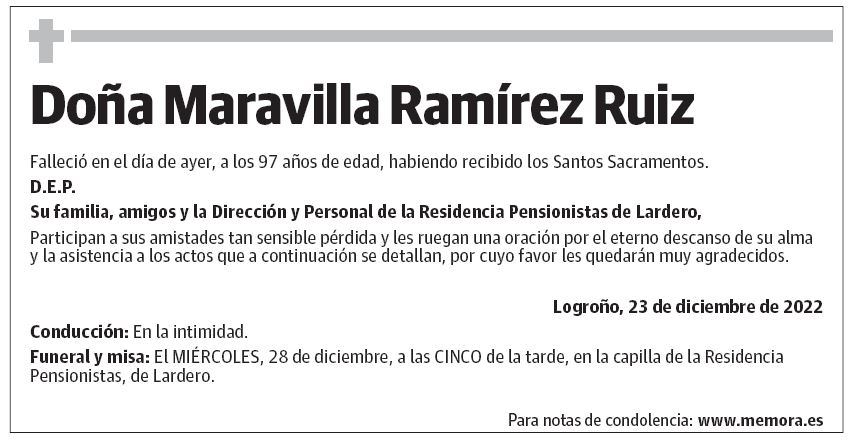 Doña Maravilla Ramírez Ruiz