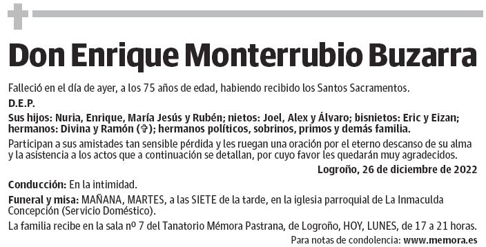 Don Enrique Monterrubio Buzarra