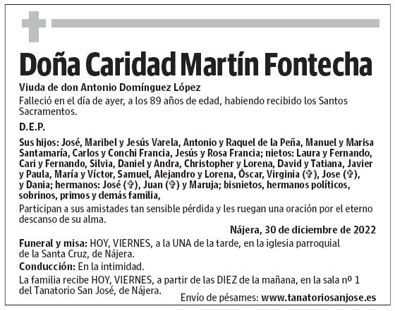 Doña Caridad Martín Fontecha