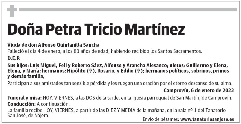 Doña Petra Tricio Martínez