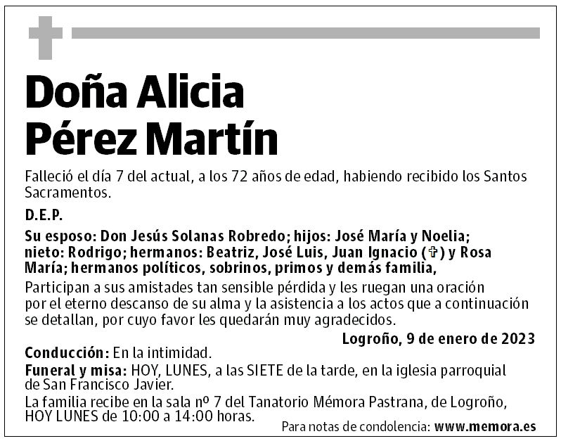 Doña Alicia Pérez Martín