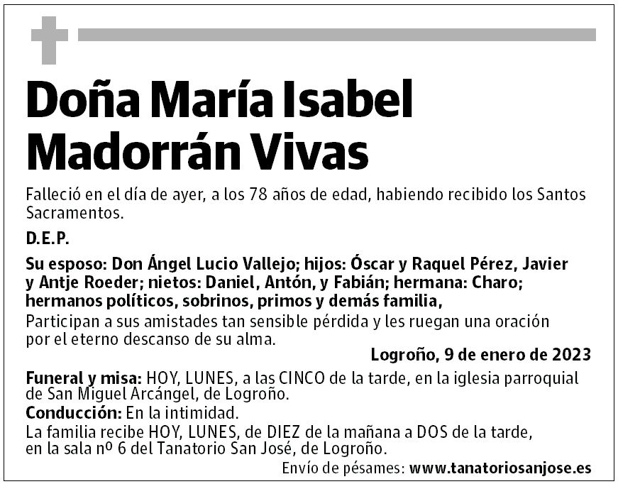 Doña María Isabel Madorrán Vivas