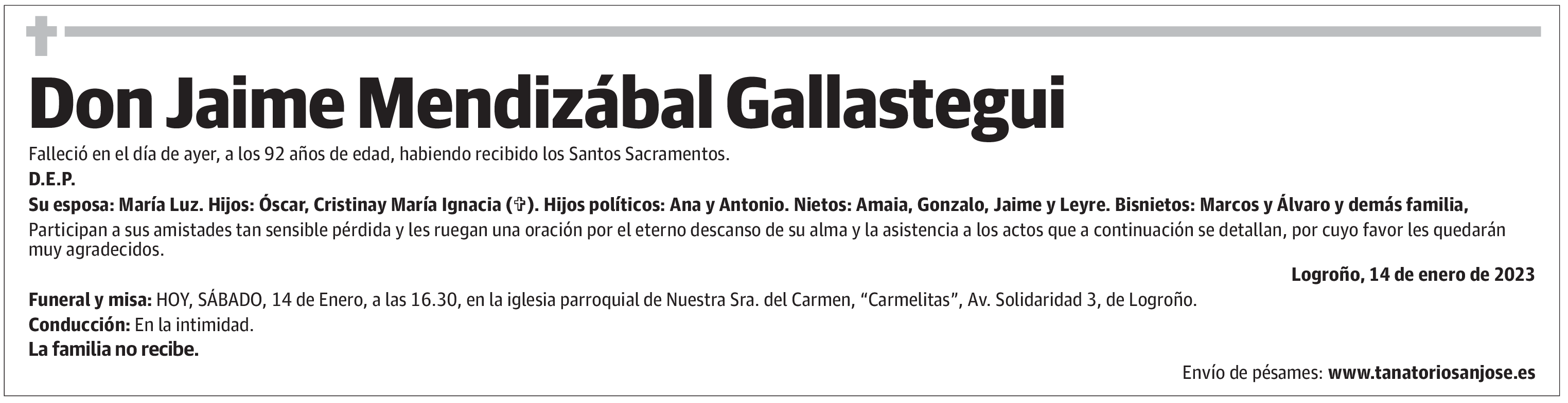 Don Jaime Mendizábal Gallastegui