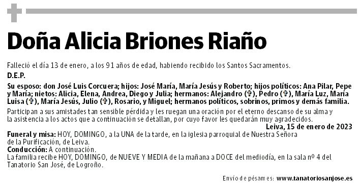 Doña Alicia Briones Riaño