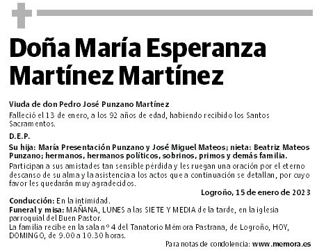 Doña María Esperanza Martínez Martínez