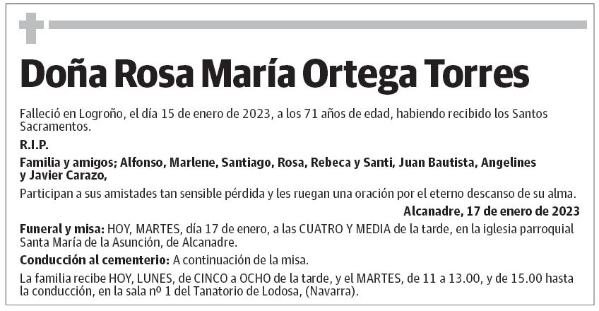Doña Rosa María Ortega Torres