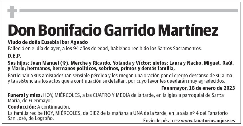 Don Bonifacio Garrido Martínez