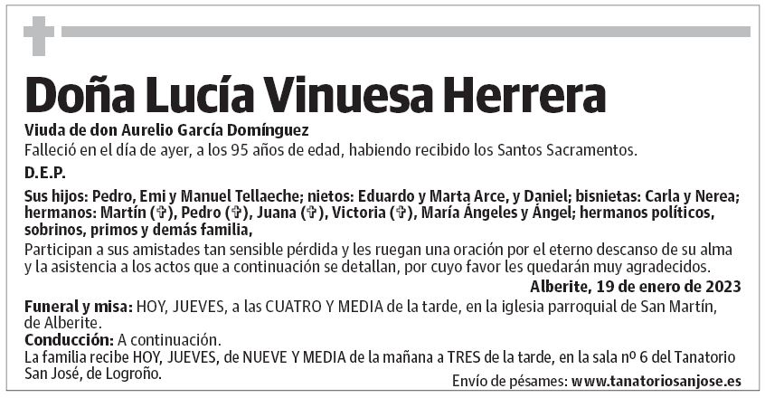 Doña Lucía Vinuesa Herrera