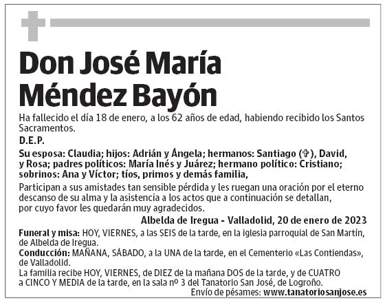 Don José María Méndez Bayón