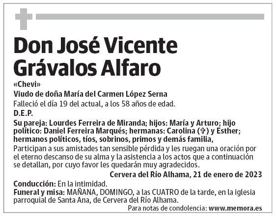 Don José Vicente Grávalos Alfaro