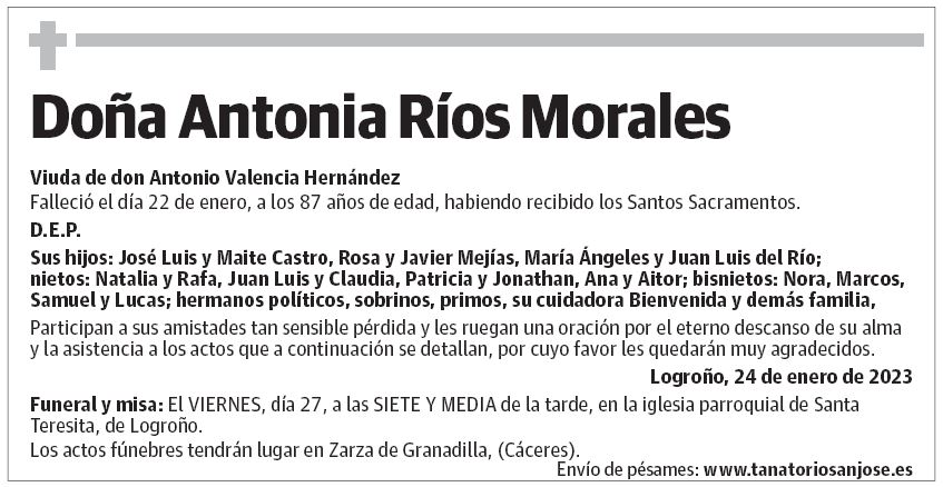 Doña Antonia Ríos Morales