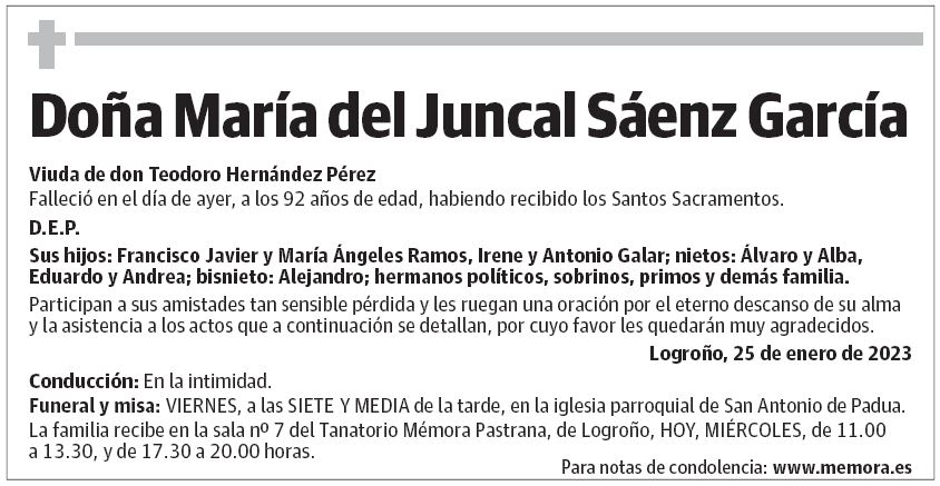 Doña María del Juncal Sáenz García
