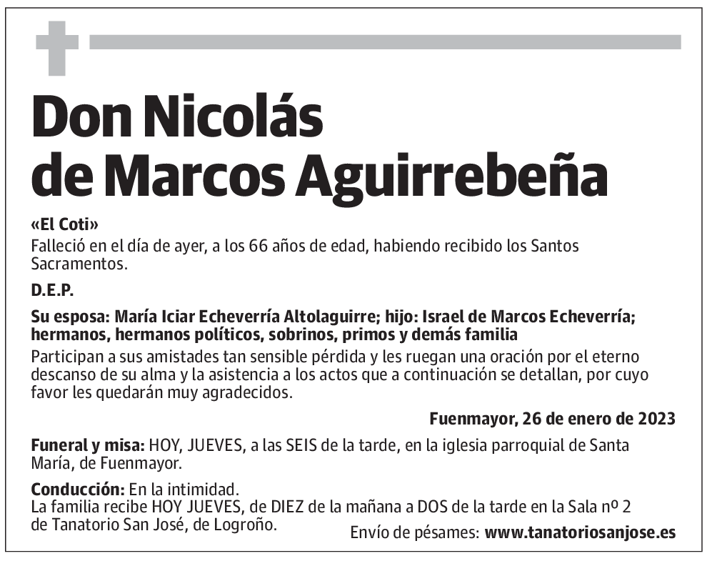 Don Nicolás de Marcos Aguirrebeña