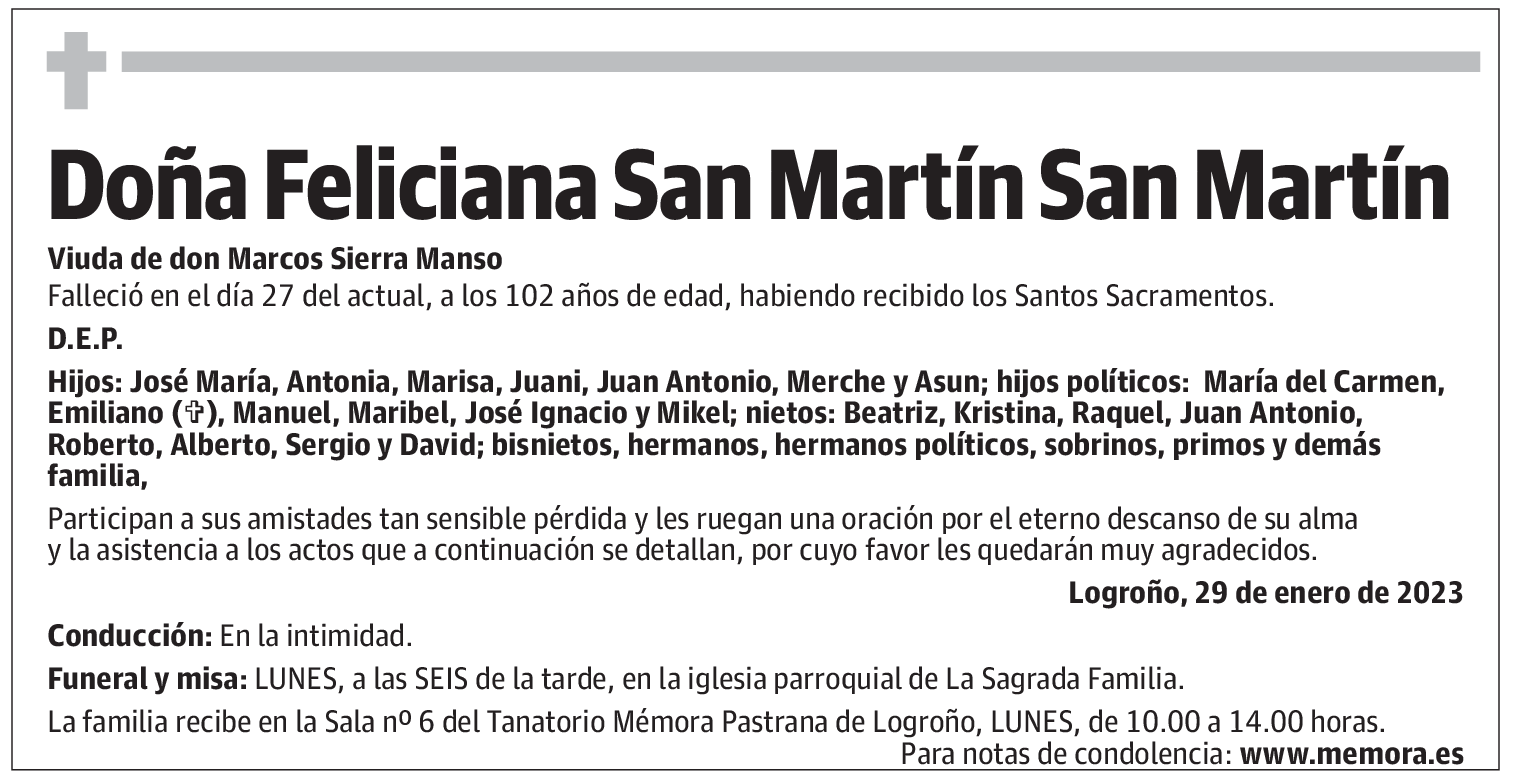 Doña Feliciana San Martín San Martín