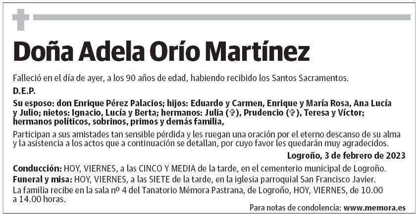 Doña Adela Orío Martínez