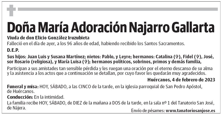 Doña María Adoración Najarro Gallarta