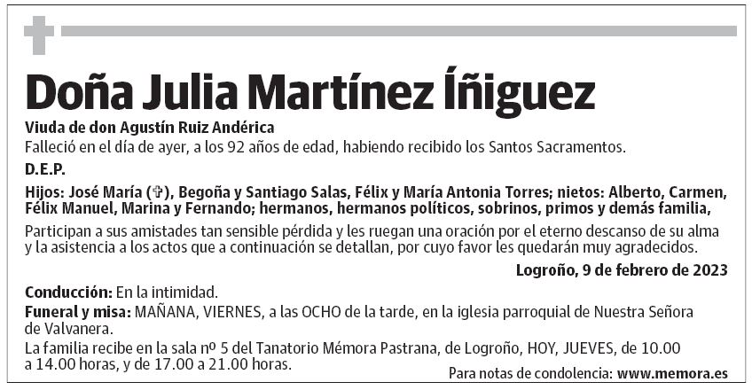 Doña Julia Martínez Íñiguez