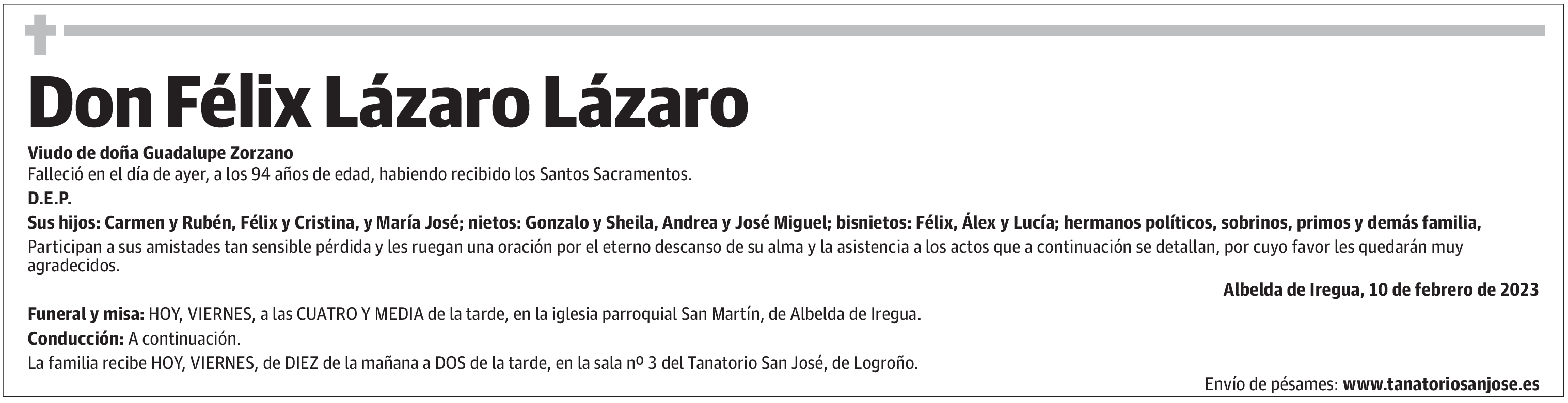 Don Félix Lázaro Lázaro