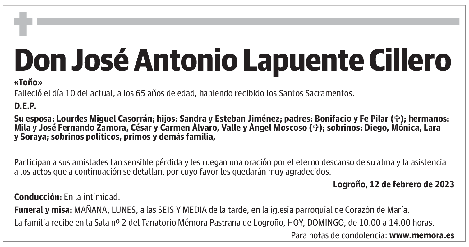 Don José Antonio Lapuente Cillero