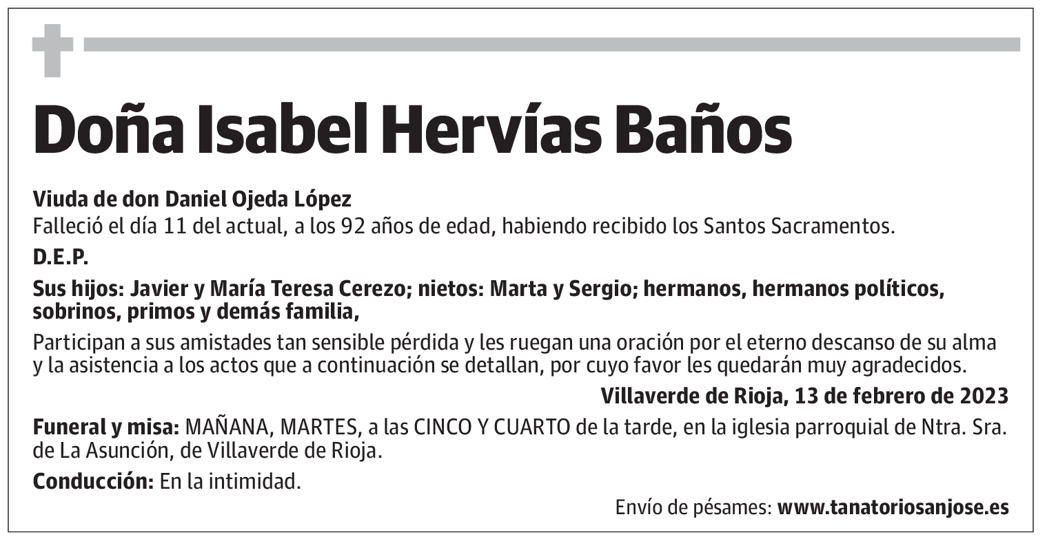 Doña Isabel Hervías Baños