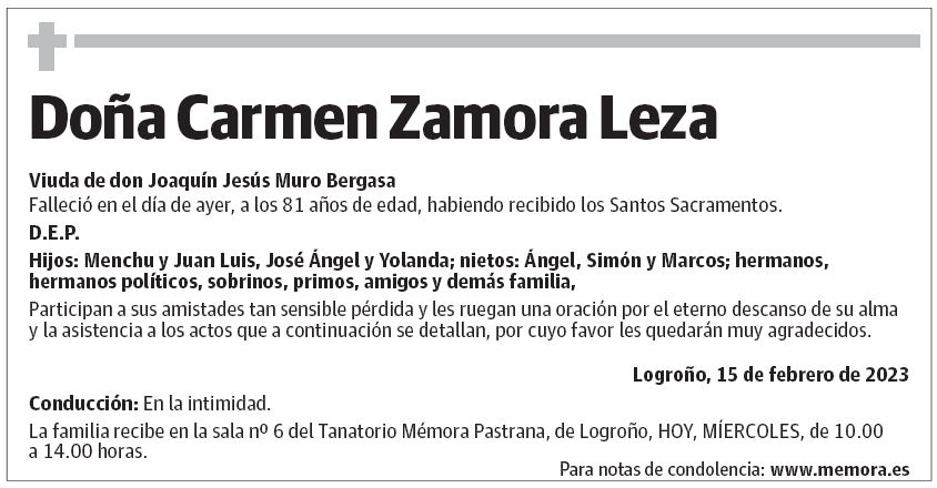 Doña Carmen Zamora Leza
