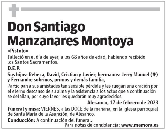 Don Santiago Manzanares Montoya