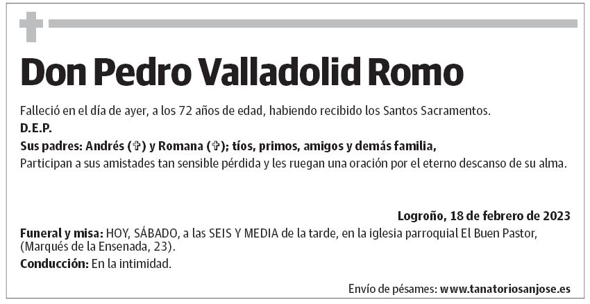 Don Pedro Valladolid Romo