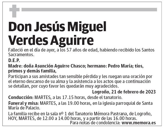 Don Jesús Miguel Verdes Aguirre