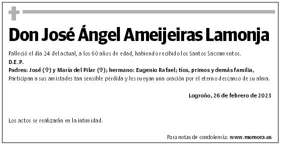 Don José Ángel Ameijeiras Lamonja