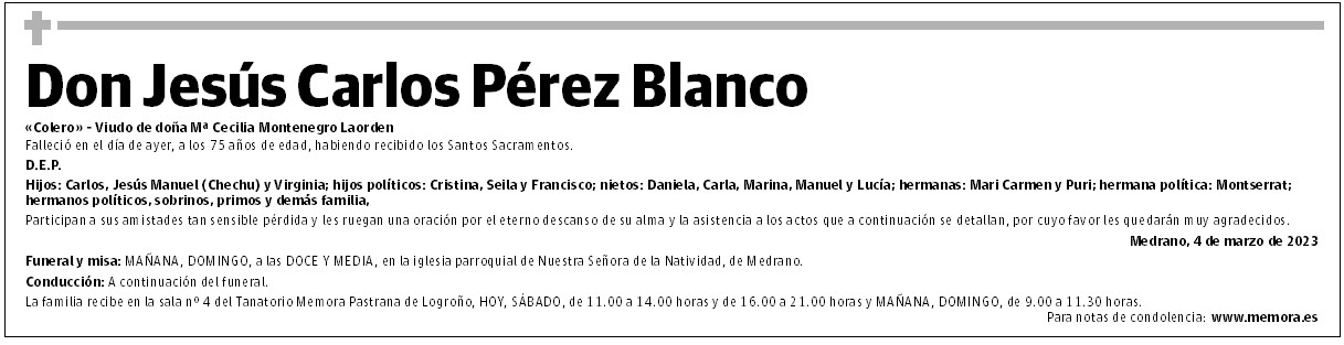 Don Jesús Carlos Pérez Blanco