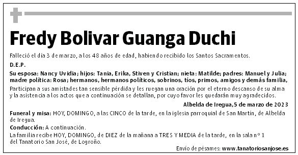 Fredy Bolivar Guanga Duchi