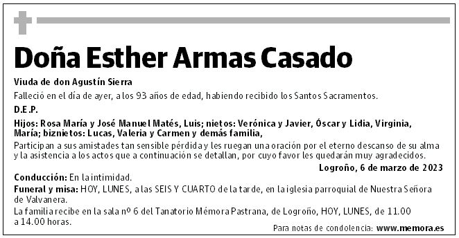 Doña Esther Armas Casado