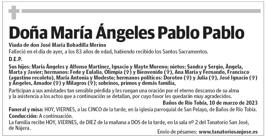 Doña María Ángeles Pablo Pablo