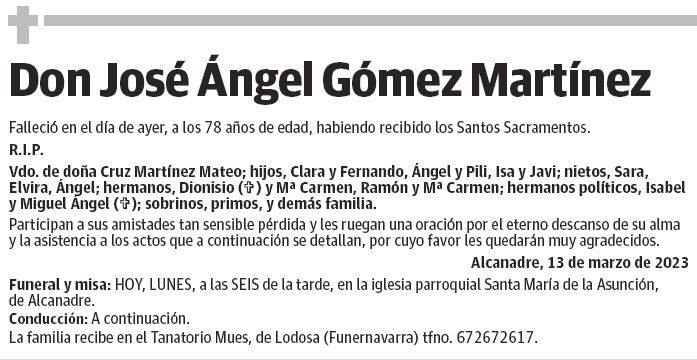 Don José Ángel Gómez Martínez