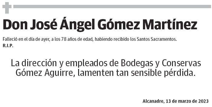 Don José Ángel Gómez Martínez