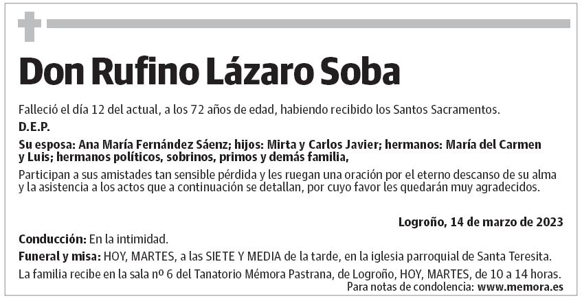 Don Rufino Lázaro Soba