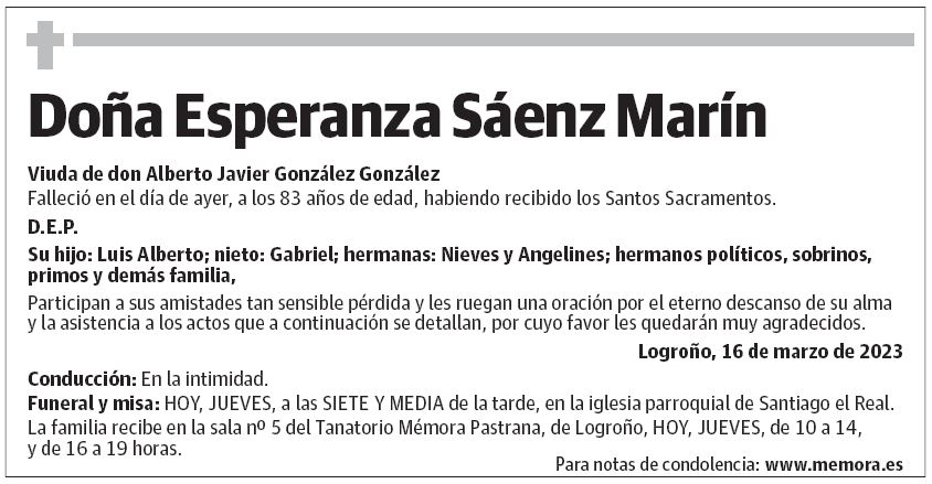 Doña Esperanza Sáenz Marín
