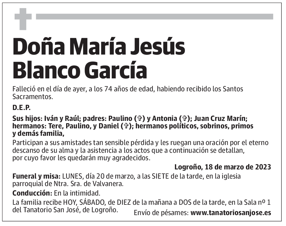 Doña María Jesús Blanco García