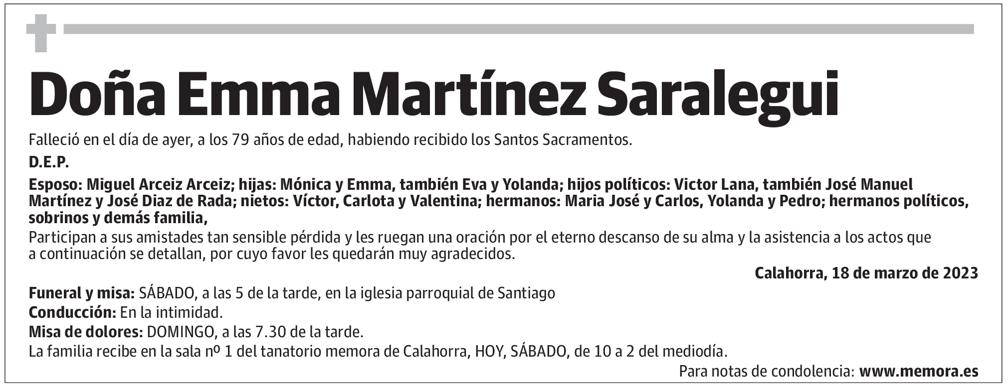 Doña Emma Martínez Saralegui