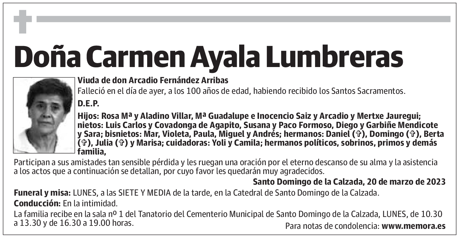Doña Carmen Ayala Lumbreras