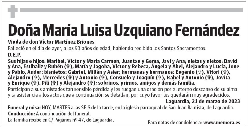 Doña María Luisa Uzquiano Fernández