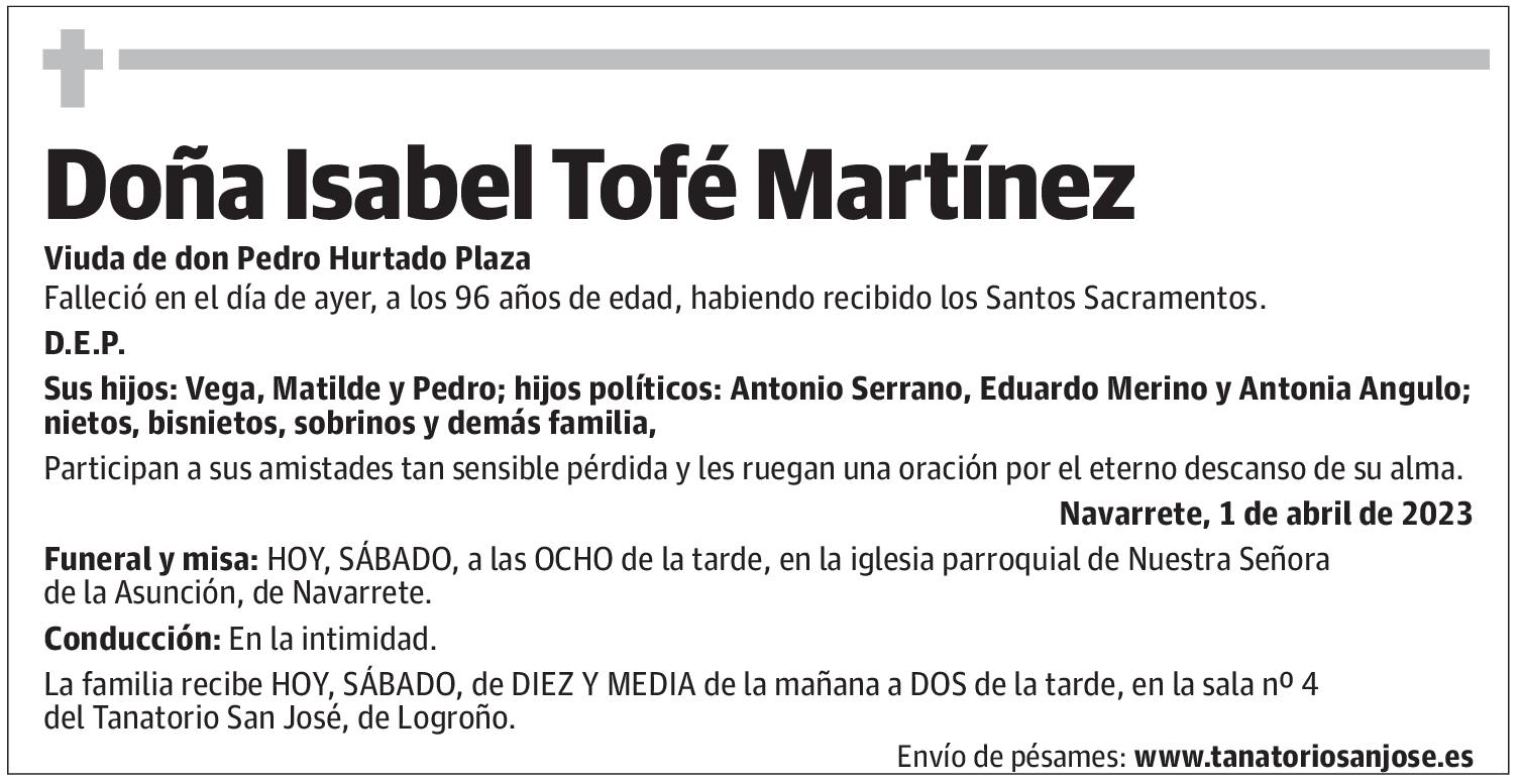 Doña Isabel Tofé Martínez