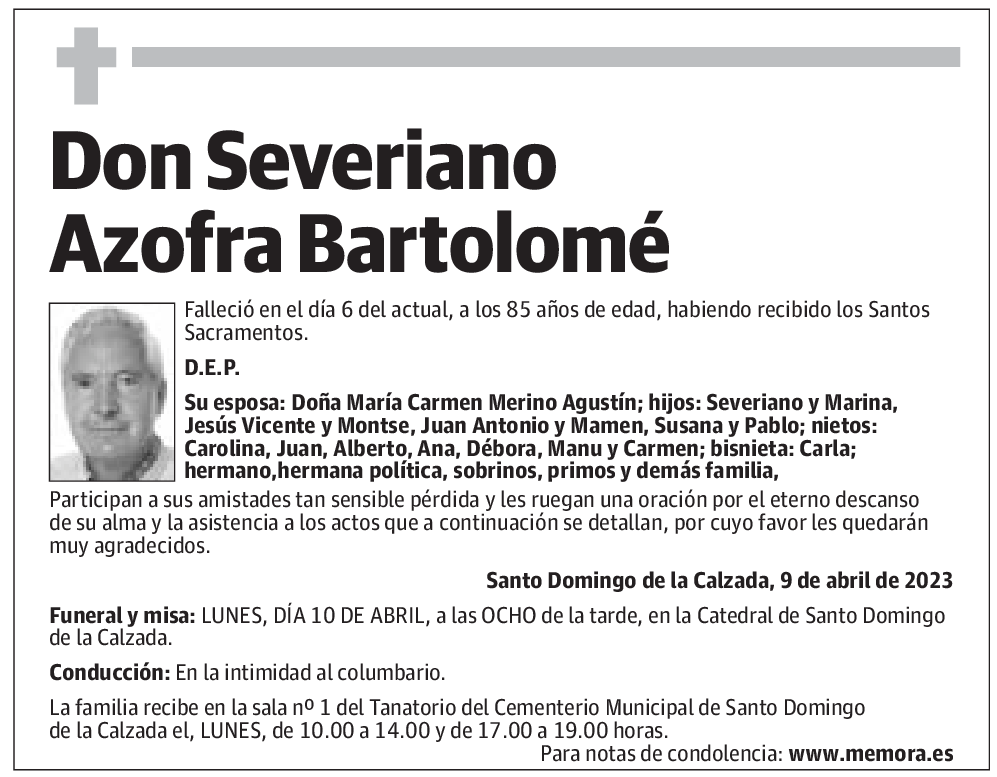 Don Severiano  Azofra Bartolomé