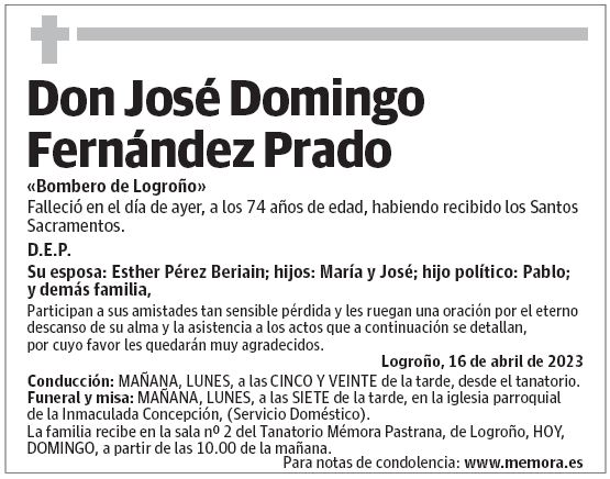 Don José Domingo Fernández Prado