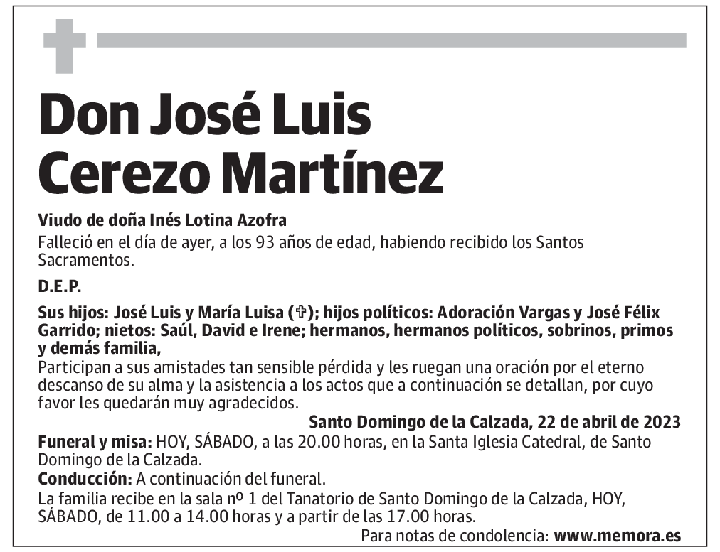 Don José Luis Cerezo Martínez