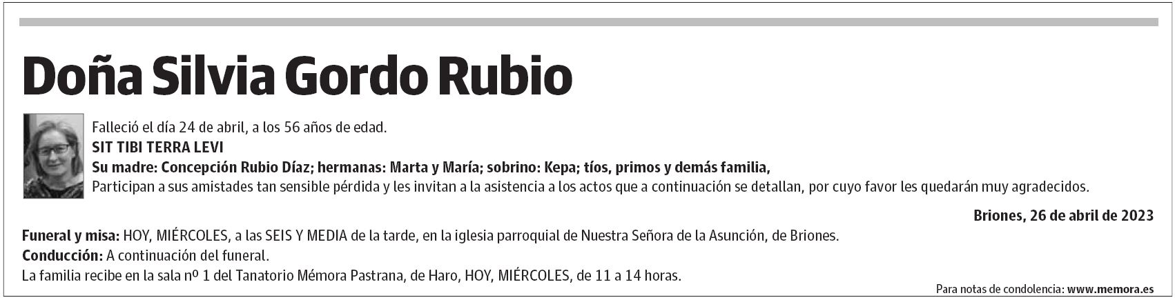 Doña Silvia Gordo Rubio