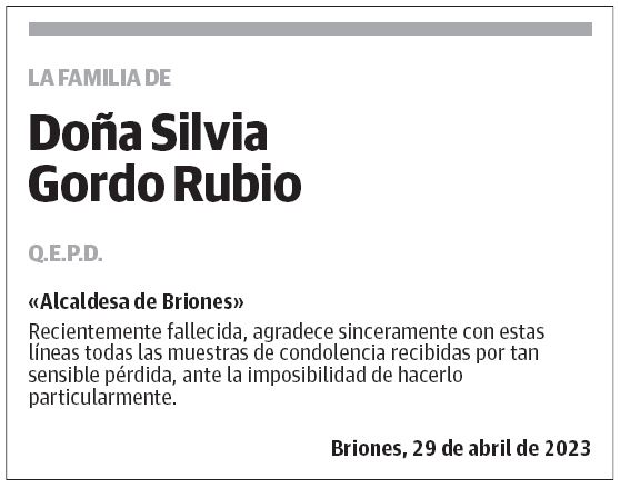 Doña Silvia Gordo Rubio