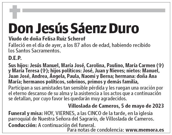 Don Jesús Sáenz Duro
