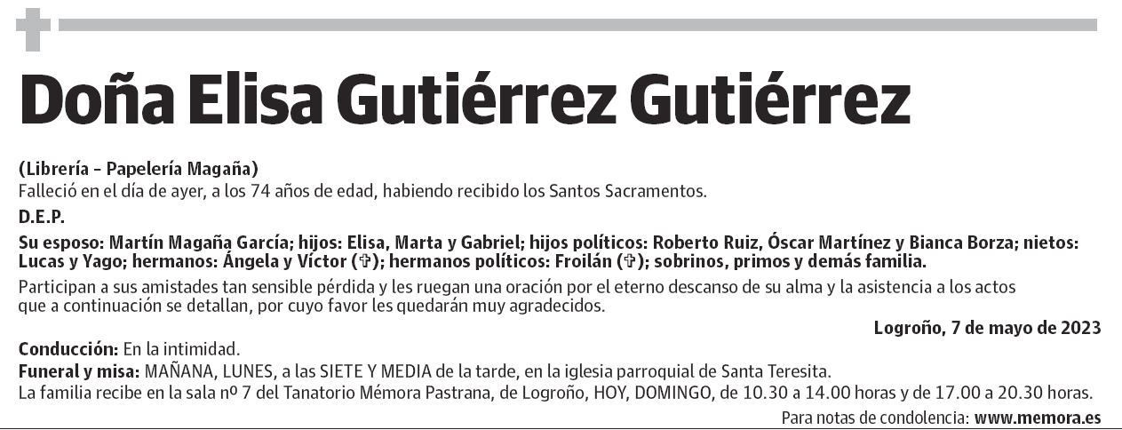 Doña Elisa Gutiérrez Gutiérrez
