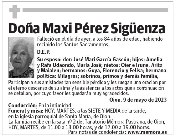 Doña Maxi Pérez Sigüenza